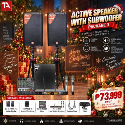 Active With Sub 3 – TA Force 15A Sound System Package Active With Sub 3 – TA Force 15A Sound System Package