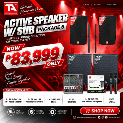 Active With Sub 6 – TA Bullet 15A Dual Subwoofer Package Active With Sub 6 – TA Bullet 15A Dual Subwoofer Package